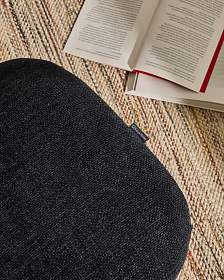 Teryl Пуф из шенилла синего цвета с серым металлом