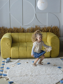 Хлопковый ковер Lillaland COLORFUL WHITE BLUE D140