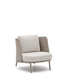 Уличное кресло Sedalis из алюминия и серо-коричневой веревки