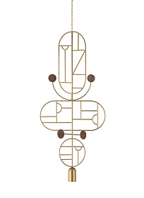 Подвесной светильник Wooden Dots WDS15 латунь-орех