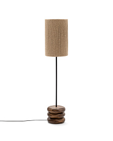 Торшер Kor из джута и акации в темной отделке