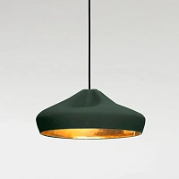Подвесной светильник Pleat Box 36 темно-зеленый / золотой