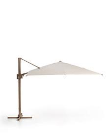 Бежевый консольный зонт Noli с алюминиевой конструкцией цвета таупе, 300 x 300 см