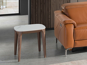 Приставной столик 2133/ET933 из мраморной керамики и ореха