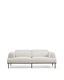 3-местный диван Aurum цвета экрю с откидывающимся подголовником