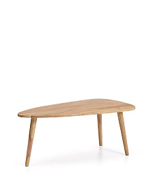 Журнальный столик Duvani из массива акации с выбеленной отделкой Ø110 x 60