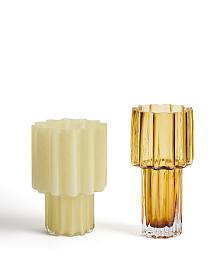 Желтая стеклянная ваза Cristila, 25 см