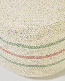 Круглый хлопковый пуф Daiana, разноцветный бежевый Ø 40 см