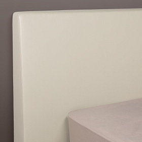 Кровать CALPE для матраса 160*200 отделка шпон ореха, экокожа PU78, светло-серый матовый лак RAL9002