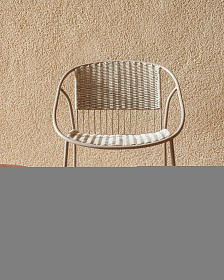 Стул уличный Atrani из стали и веревки цвета таупе