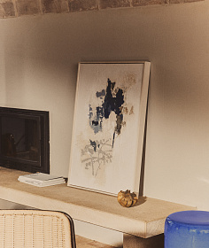 Erale Абстрактная картина ручной работы в серо-синих тонах, размер 60 x 90 см