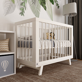 Кроватка для новорожденного Lillaland - модель Lilla Aria (НИК23)белая