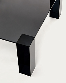 Журнальный столик Adularia из стекла темно-серого цвета 85 x 85