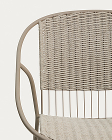 Кресло-качалка уличное Atrani из стали и веревки бежевого цвета