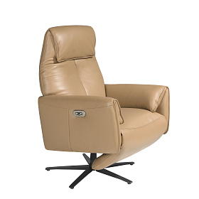Вращающееся кресло Double Relax/ 5086 с кожаной обивкой