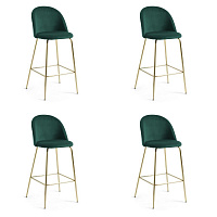 4 барных стула Mystere (комплект) зеленый бархат