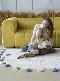 Хлопковый ковер Lillaland COLORFUL WHITE BLUE D140