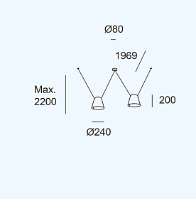 Подвес Attic 2 bodies Conic Shape 2200mm 00-8367-05-14