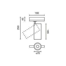 Трековый светильник FOST TRACK Ш70 43W белый 60° 4000K CRI90 CASAMBI