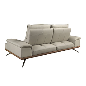 3-местный диван из серо-коричневой кожи, модель 6247