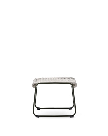 Подставка для ног Maurina из зеленой стали и серо-бежевым шнуром