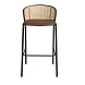 Барный стул 4128/BS-1698A из коричневого бархата и ротанга