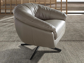 Вращающееся кресло 5138 из серой кожи