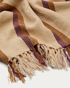 Плед Arven разноцветный полосатый из 100% льна 130 x 170 см