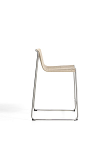 Уличный полубарный стул Tavari из бежевой веревки и стали