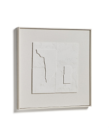 Абстрактная картина Gadir белого цвета, 80 x 80 см