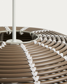 Абажур Garoina для уличного светильника из искусственного бежевого ротанга, 50 см