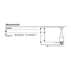 Матовый черный потолочный вентилятор Eterfan LED 128 см