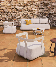 Уличный столик Tamaris из алюминия цвета экрю Ø80 см