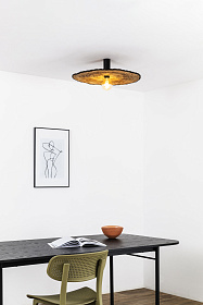 Настенный/потолочный светильник Costas 600 H70 черный/из ротанга