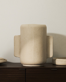 Ваза из папье-маше Mireni бежевая 38 см