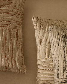 Чехол для подушки Anuba из жаккардовой ткани в бежевую и зелёную клетку 45 x 45 см