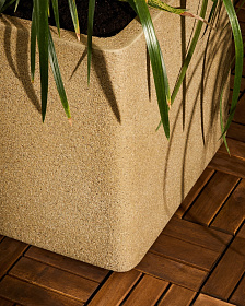 Набор из 2 кашпо Minoa горчичного цвета из песчаника 44 x 44 см