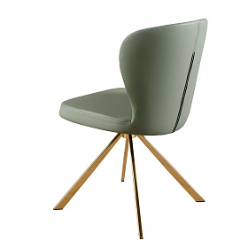Вращающийся стул 4183 из светло-зеленой экокожи