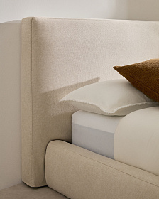 Кровать Blok бежевая со съемными чехлами под матрас 90 х 200 см