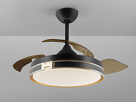 Потолочный вентилятор с освещением Heron DIMABLE черный/золотой
