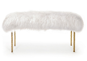 Банкетка Tree Branches Long Hammered Patinated Brass 