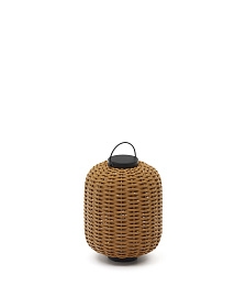 Saranella Портативная настольная лампа из коричневого искусственного ротанга