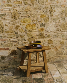 Zairin Набор из 2 разноцветных мисок из древесины акации 