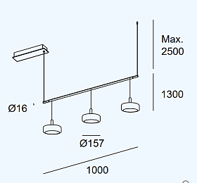 Подвес Tubs Modular Track with 3 Ceilings 00-A203-05-M1