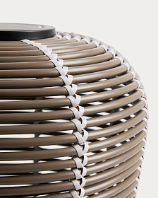 Уличный светильник Garoina солнечных батареях из искусственного ротанга зеленого цвета, 35 см