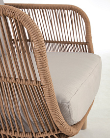 Кресло Catalina из бежевой веревки и массива акации