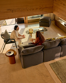 Приставной столик Olir из коричневой стали и закаленного стекла, 48 x 46,8 см