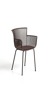 Уличный стул Surpika из пластика и коричневой стали