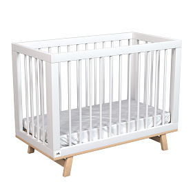 Кроватка для новорожденного Lillaland - модель Lilla Aria (НИК23) белая/дерево