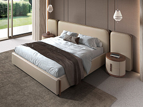 Кровать 7218 из экокожи цвета норки для матраса 180 х 200 см